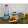 Image 3 : 8pcs Carved Hawaiian Conch Shell, Lighthouse, Candle Holders, etc