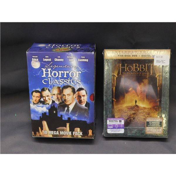 Lot of 2 The Hobbit  SELAED Extended Edition DVD and Horror Classics DVD Bundle 5 Movies