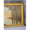 Image 2 : Framed Original Art Board Painting of Lake and Trees Autumn Colours