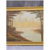 Image 3 : Framed Original Art Board Painting of Lake and Trees Autumn Colours