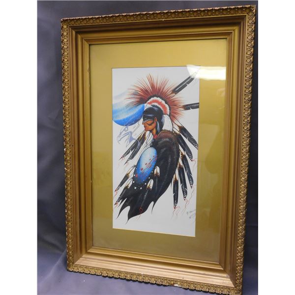 Ornately Framed Indigenous Wall Art Print 18" x 26"