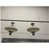 Image 1 : Pair of Chrome and Ribbed Glass UFO Vintage MCM Ceiling Fixtures