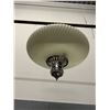 Image 2 : Pair of Chrome and Ribbed Glass UFO Vintage MCM Ceiling Fixtures