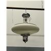 Image 3 : Pair of Chrome and Ribbed Glass UFO Vintage MCM Ceiling Fixtures