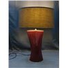 Image 2 : Pottery Modern Dark Orange and Brown Table Lamp *works* 29" tall