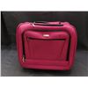 Image 1 : Pink Carry-On Suitcase Zebra Stripe Interior with Handle and Back Wheels