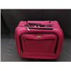 Image 2 : Pink Carry-On Suitcase Zebra Stripe Interior with Handle and Back Wheels