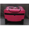 Image 3 : Pink Carry-On Suitcase Zebra Stripe Interior with Handle and Back Wheels