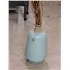 Image 2 : Blue and Cream Made in Portugal Pottery Plant Vase with TALL Wooden Sticks Home Decor