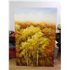 Image 1 : LARGE Painting of Birch Trees in Autumn Heavy Pallet Knife Painting Canvas Art