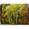 Image 2 : LARGE Painting of Birch Trees in Autumn Heavy Pallet Knife Painting Canvas Art