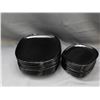 Image 1 : Lot of 24 Solid Black Bread & Dinner Plates 12 Person Place Setting