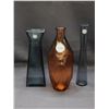 Image 1 : Lot of 3 Studio Glass Vases Hand Made in Spain by Vidros San Miguel  Blue  and Orange Homesense