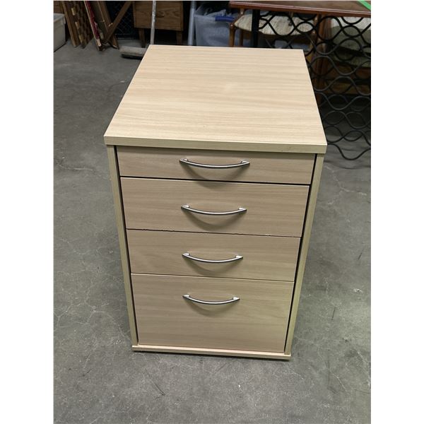 Light Wooden 4 Drawer Filing Cabinet