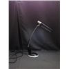 Image 1 : Modern Silver and Black Office / Workshop Desk Light *works*