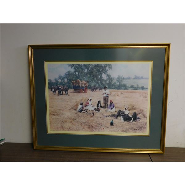 Framed Gallery Art Print Farmers Taking A Break Signed and Numbered
