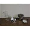 Image 1 : END OF THE RUN Large Crock Cooking Pot w Lid, Egg Cooking Pan, Large Wine Glass, Iron, Massager