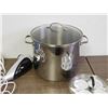 Image 3 : END OF THE RUN Large Crock Cooking Pot w Lid, Egg Cooking Pan, Large Wine Glass, Iron, Massager