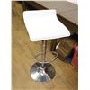 Image 2 : Vinyl Upholstered White and Chrome Bar Stool Adjustable
