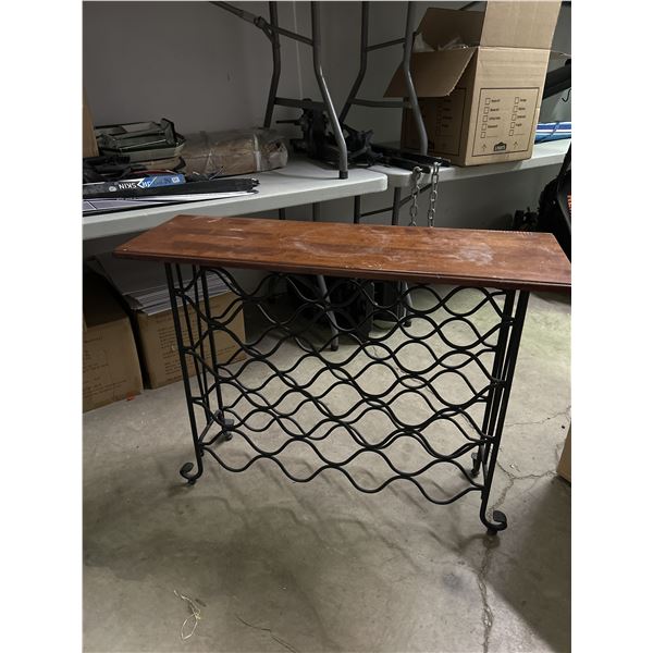28 Slot Wood & Metal Wine Rack