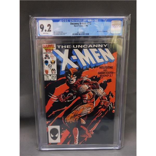 9.2 CGC Universal Grade Uncanny X-Men #212 Marvel Comics 12/86