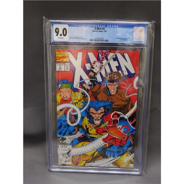9.0 CGC Universal Grade X-Men #4 Marvel Comics 1/92