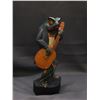 Image 1 : Wooden Carved Frog / Toad Playing Banjo 14"