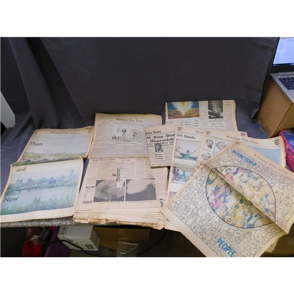 Lot of Vintage Newspapers Martin Luther King Arrest, Moon Landing, Winnipeg Free Press