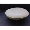 Image 3 : Wood and White Vinyl Upholstered Foot Stool
