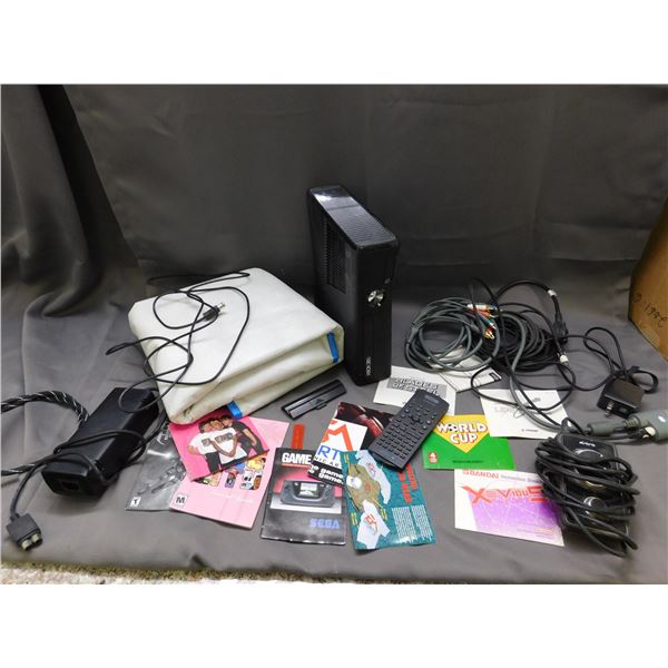 Lot of Assorted Video Game Related Manuals, Xbox 360 Slim Console, Power, Video, Remote, Misc