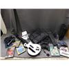 Image 1 : Large Lot of Gaming PS2 Fat Console, 3 Controllers, Guitar Hero Gibson, Foot Pedal, Pic, 5 Games, Et