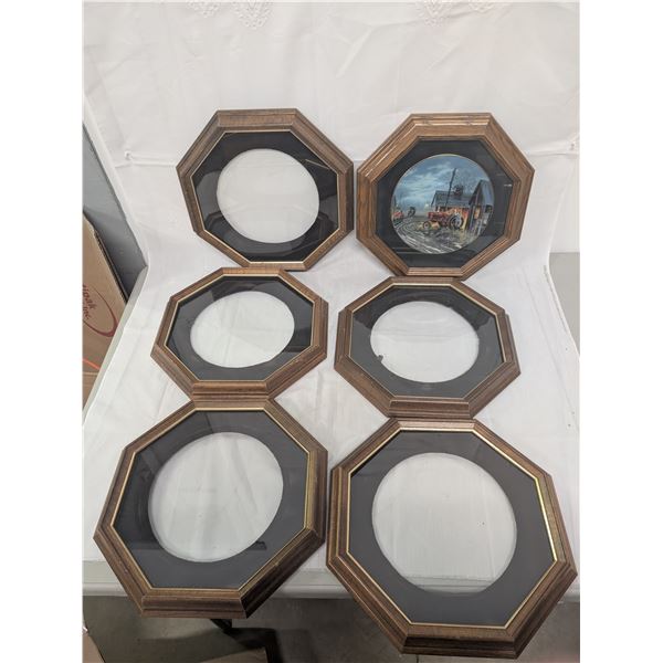 Lot of 6 Collector Plate Frames with 1 Plate