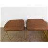 Image 2 : Lot of 2 Vintage Stools Brown Upholstered