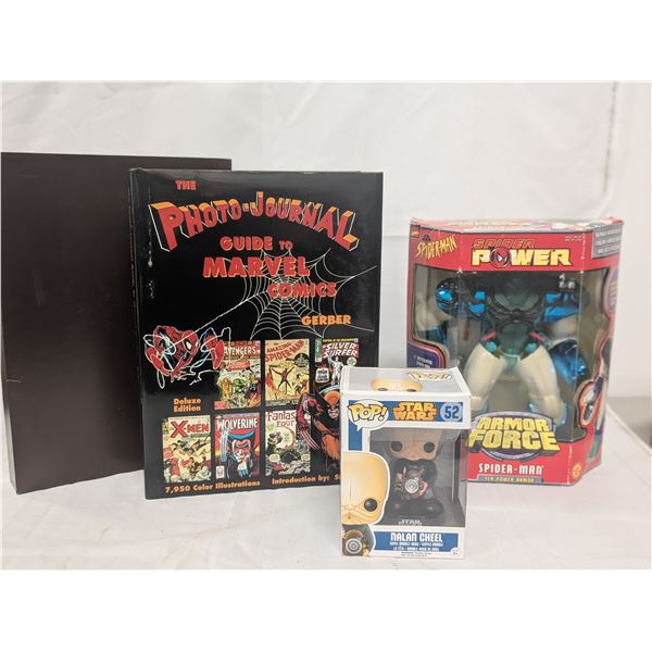 Lot of 3 Photo Journal Guide to Marvel Comics A-Z Sea Power Armor Force Spiderman Funko Pop Star War