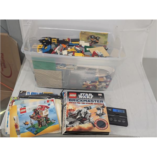 Large Bin Full of mostly LEGO Assorted Pieces Books Approx 18Lbs