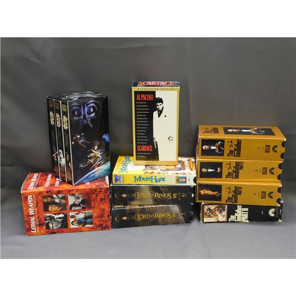 Lot of VHS Movie Box Sets Star Wars, The Godfather, The Lord of the Rings