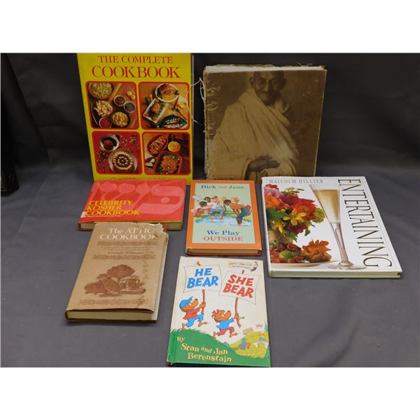 Lot of Assorted Books The Berenstein Bears, Cookbooks, Dick and Jane, etc