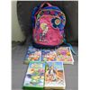 Image 1 : Lot of Polly Pocket Backpack &  5 VHS Tapes Movies Space Jam, Wizard of Oz, Franklin, Barney