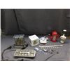 Image 1 : END OF THE RUN Vintage Toaster, Metal Ice Tray, Gemco Hand Slicer, Mask, Coin Bank, Necklaces etc