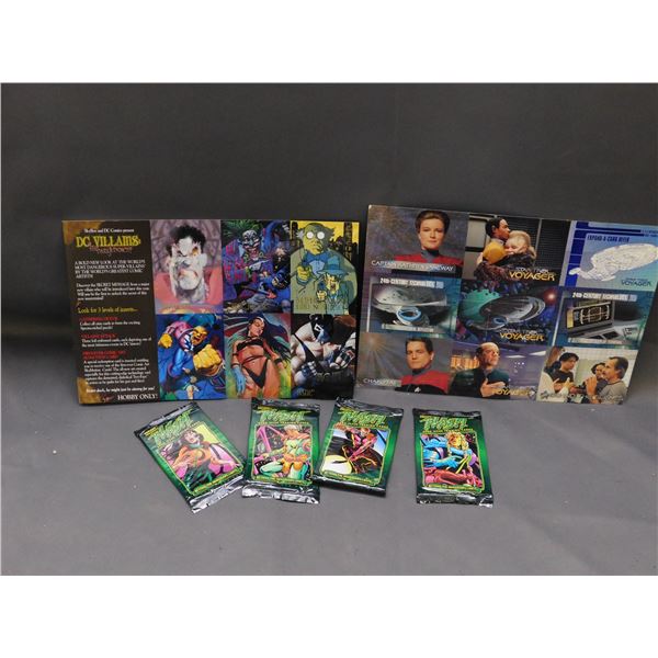 Lot of Promotional Advertising TCG CCG Sheets Star Trek & DC Villains, 4 Booster Packs PLASM