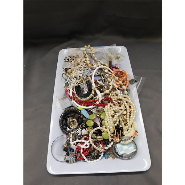 Tray of Vintage Costume Jewelry