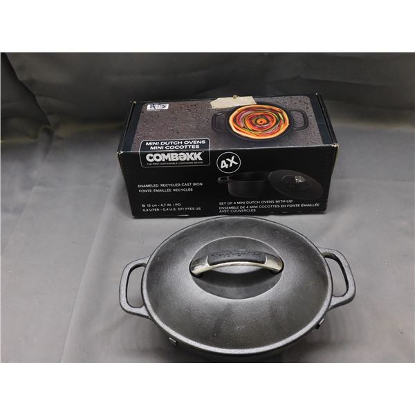 Lot of Combekk Mini Dutch Ovens Cast Iron 4-Pack NEW/RETURN and KitchenAid Casserole Pot Cast Iron