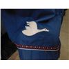 Image 3 : Blue Windbreaker Size 16 Jacket Trench Coat Zip-Up Indigenous Bird Pattern