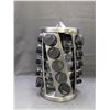 Image 2 : Rotating Spinning Spice Rack Stainless Steel with Labelled Glass Jars