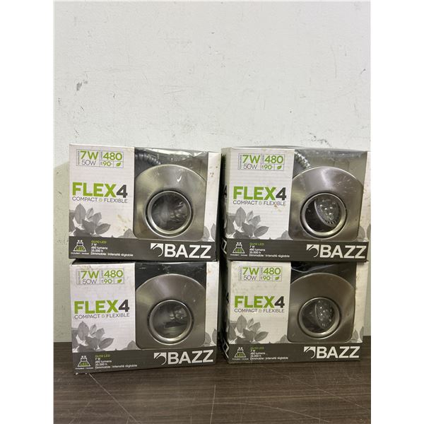 Lot of 4 NOS Flex 4 BAZZ Recessed Lighting LED Fixtures