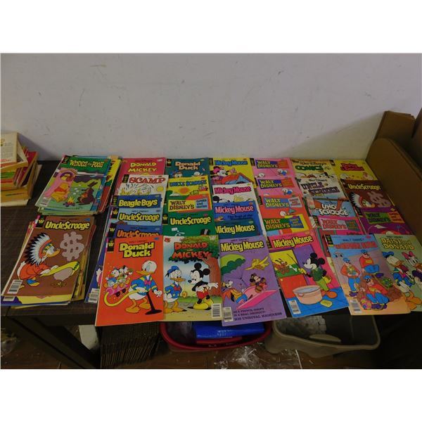 Lot of approx 65 Gold Key Whitman Disney Comics Mickey Mouse Donald Duck Uncle Scrooge Etc