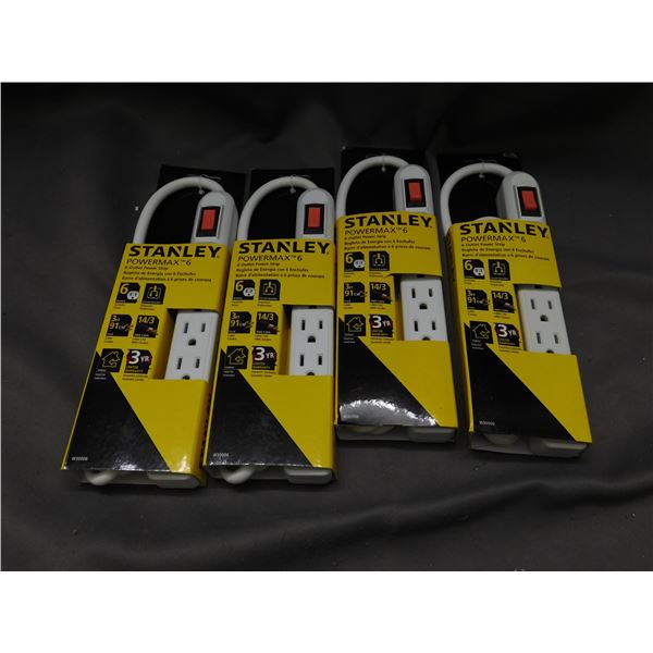 Lot of 4 Stanley Powermax 6  Outlet Power Strip Bar New