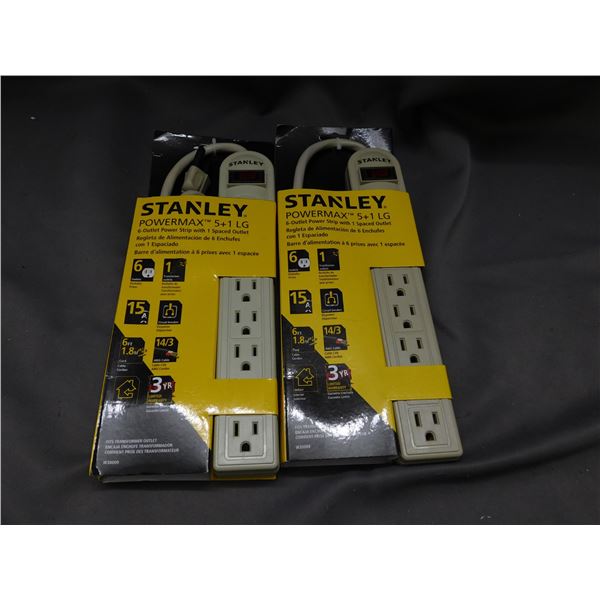 Lot of 2 Stanley Powermax 5+1 LG 6 Outlet Power Strip NEW