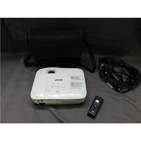 EPSON LCD Projector Model H309A with Remote, Cables, Case