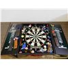 Image 1 : Dart Board Set Lots of Darts in Case Narwhal